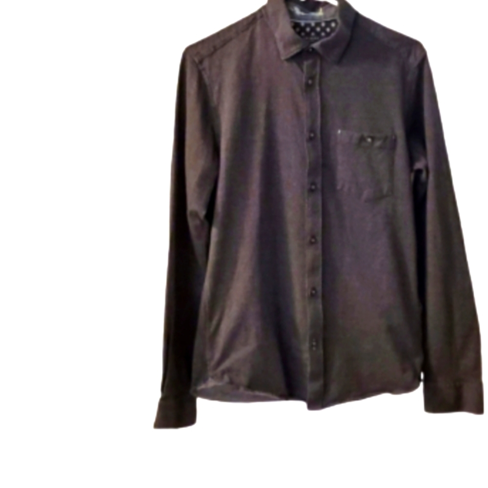 Ted Baker London long sleeve Dark blue white speckled print Shirt